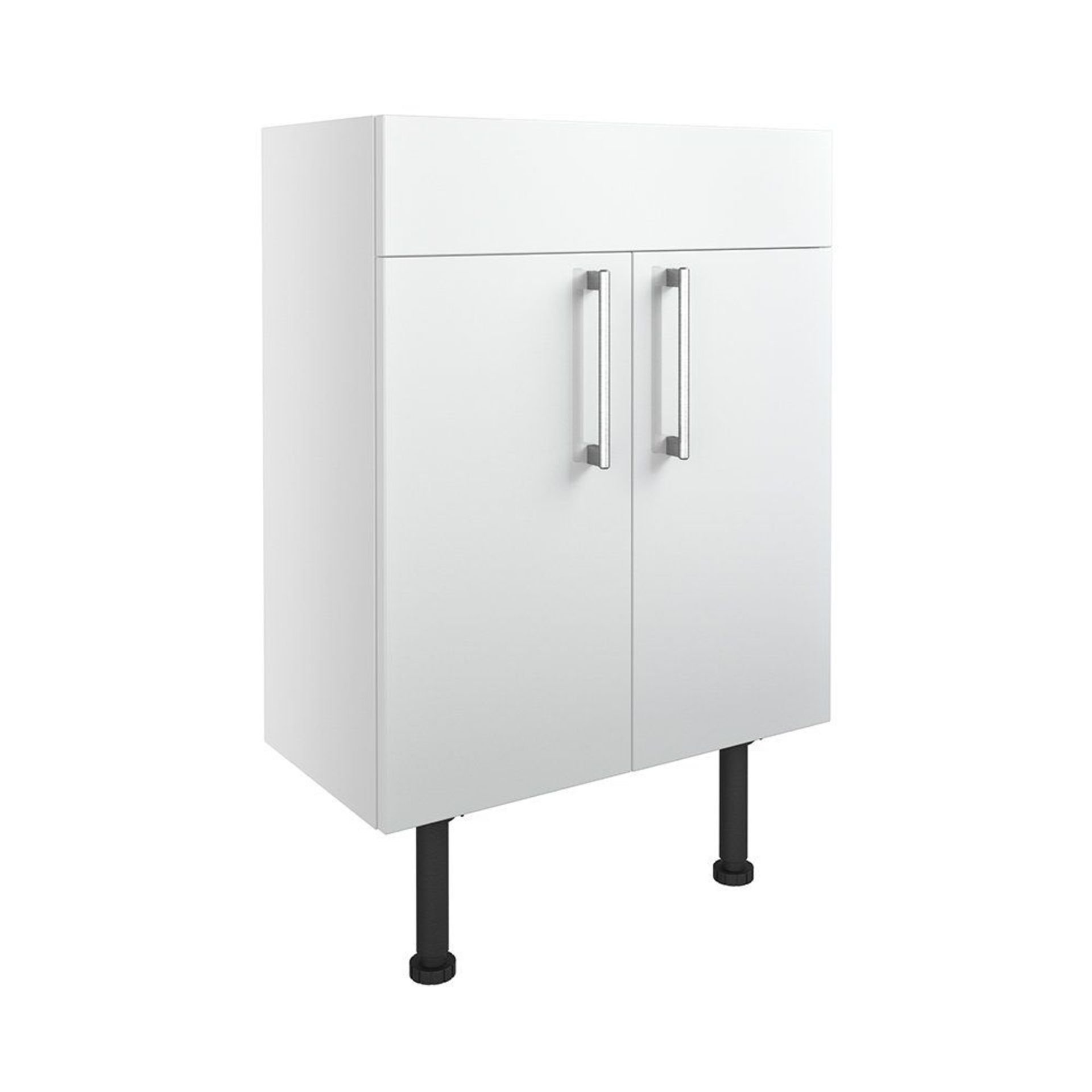 (AX35) New Alba 600mm Basin Unit - White Gloss. RRP £304.00. Alba range of fitted furniture is