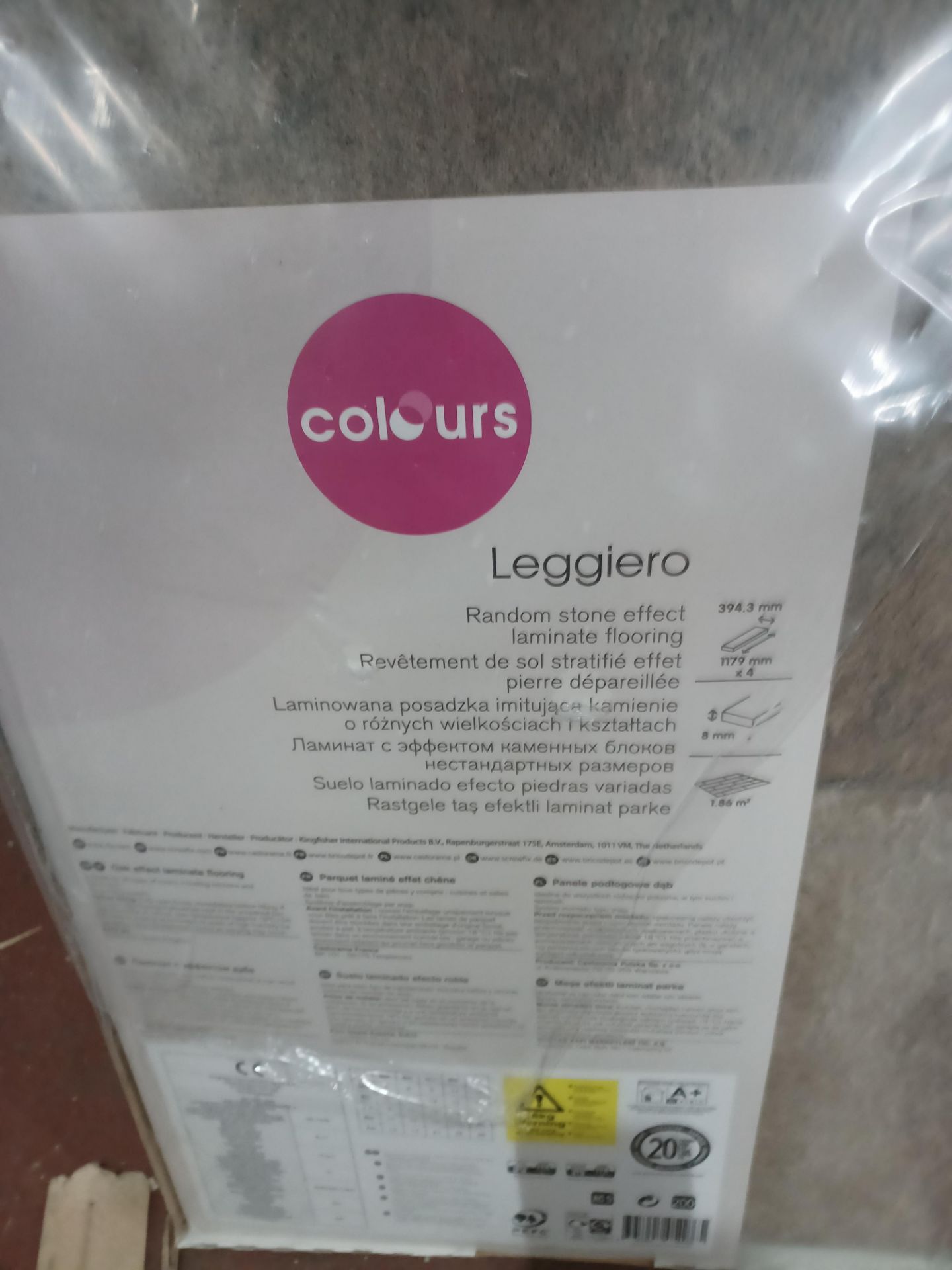 10 X PACKS OF Leggiero Light grey Slate effect Laminate Flooring, EACH PCK CONTAINS 1.86m², GIVING - Image 3 of 3