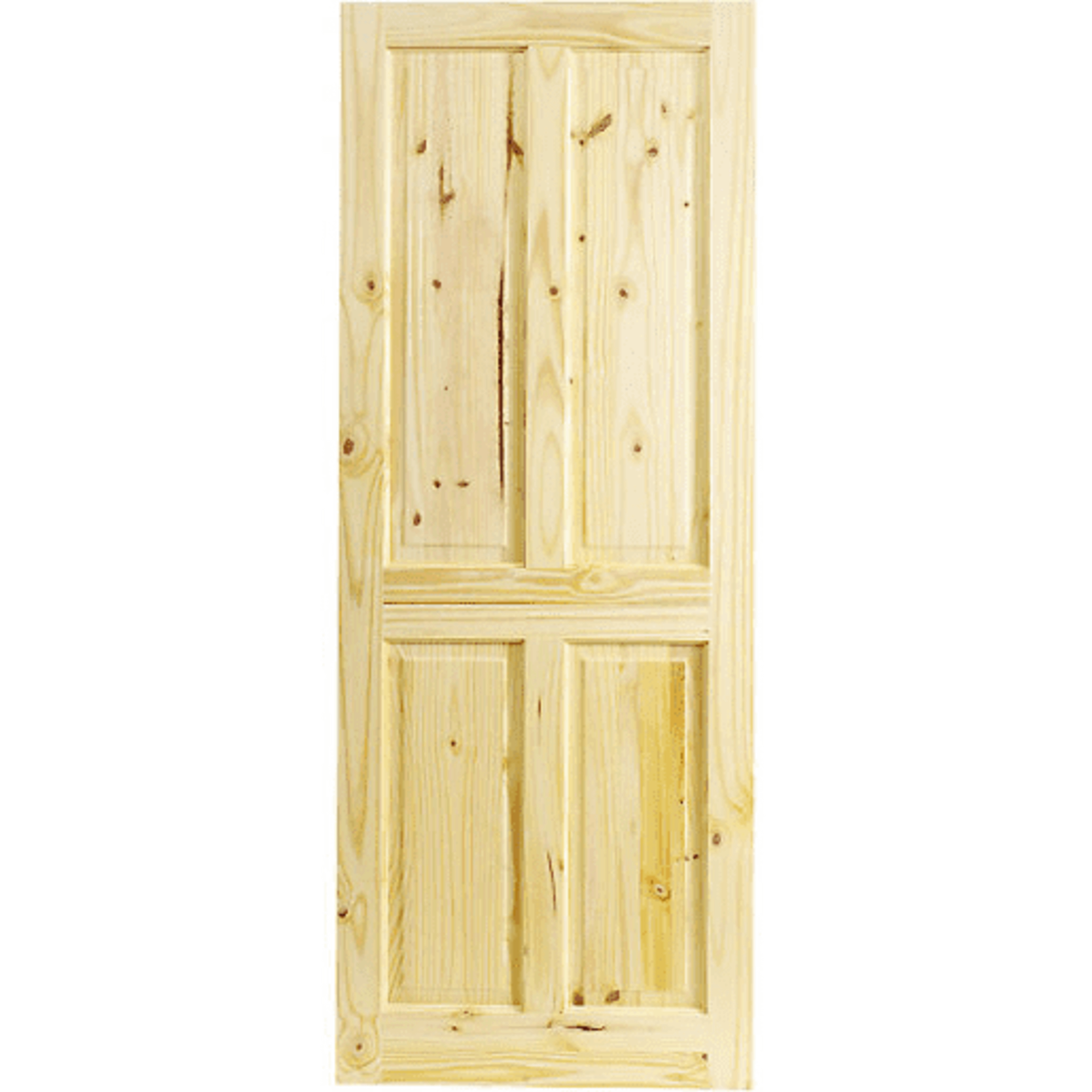4 panel Knotty pine LH & RH Internal Door, (H)1981mm (W)762mm. RRP £127.00 - Row4