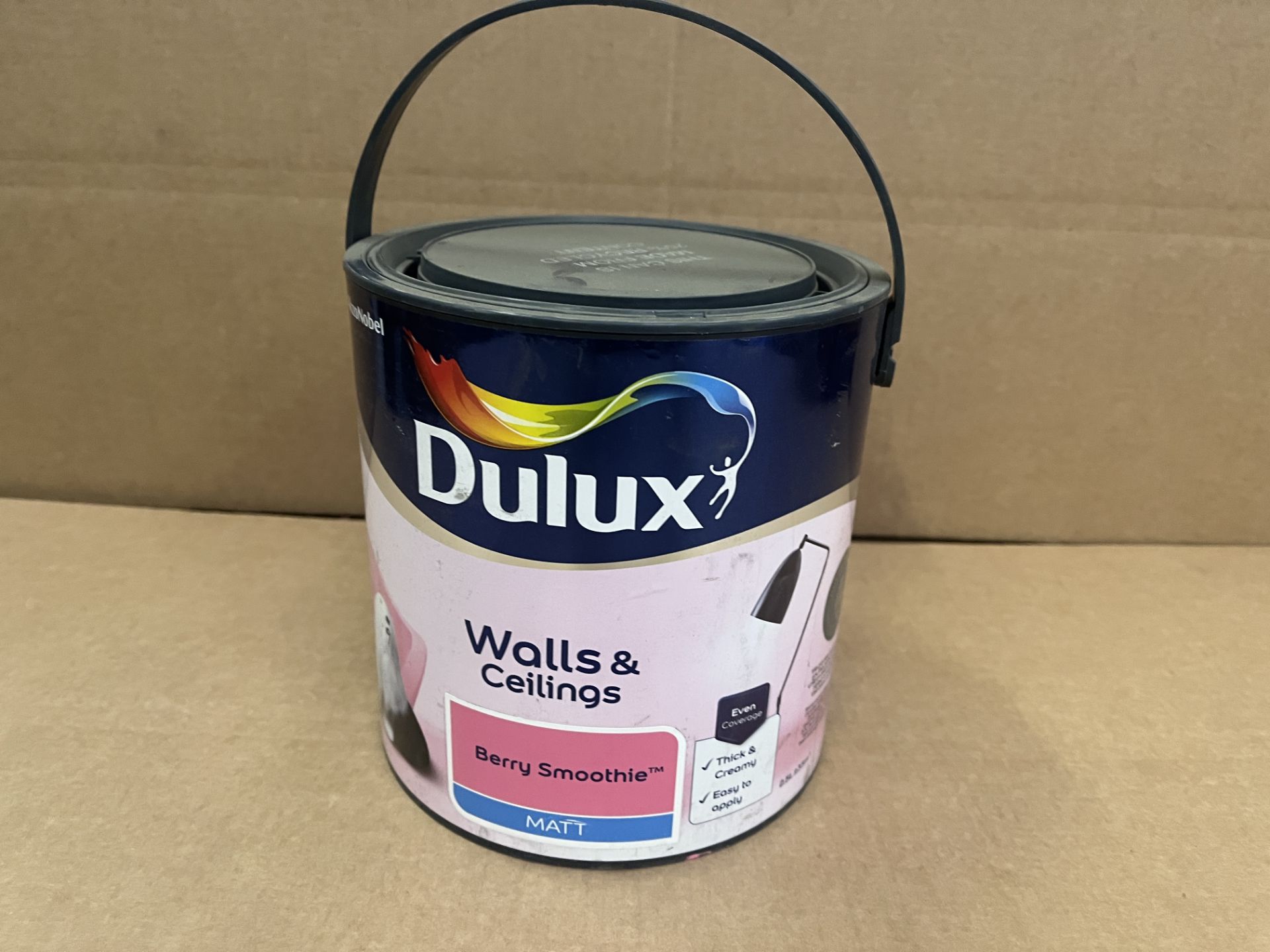 6 X BRAND NEW DULUX SMOOTH EMULSION BERRY SMOOTHI PAINT 2.5L S2