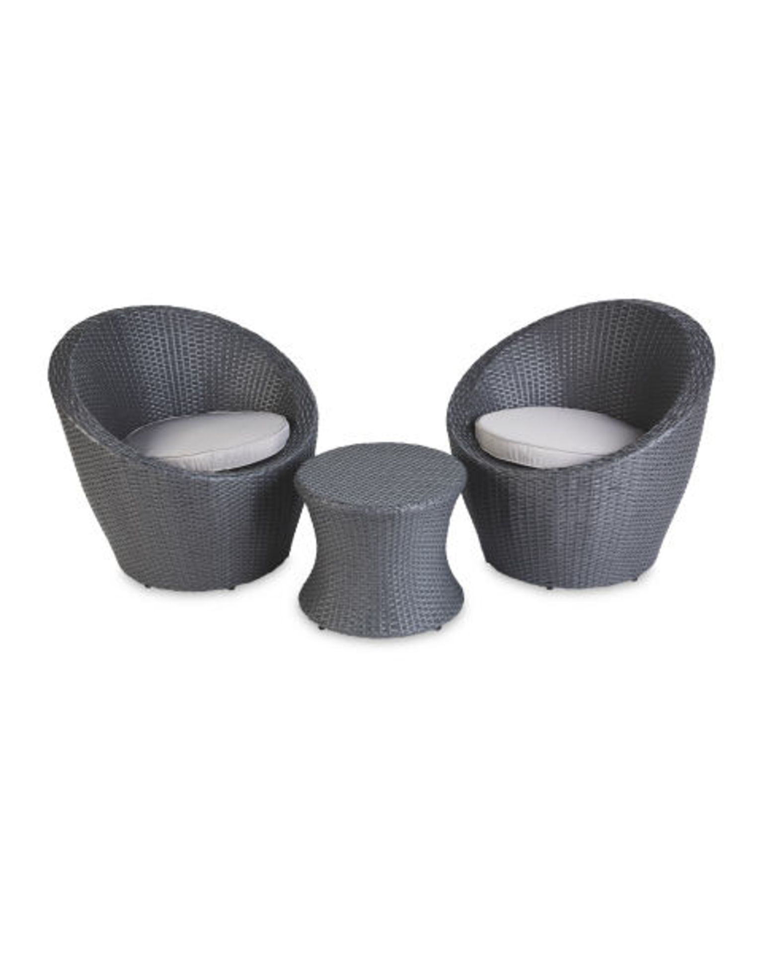 *LATE ADDED LOT* Luxury Grey & Anthracite Rattan Egg Bistro Set. Uplift your garden this season with - Image 2 of 3