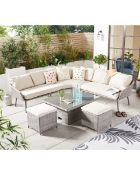 Multifunctional Lounge & Dining Corner Sofa Dining Set. Enjoy the warmer weather with this Luxury