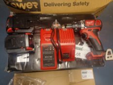 MILWAUKEE 303B BRUSHLESS CORDLESS DRILL WITH 2 BATTERIES CHARGER AND CARRY KIT - AO