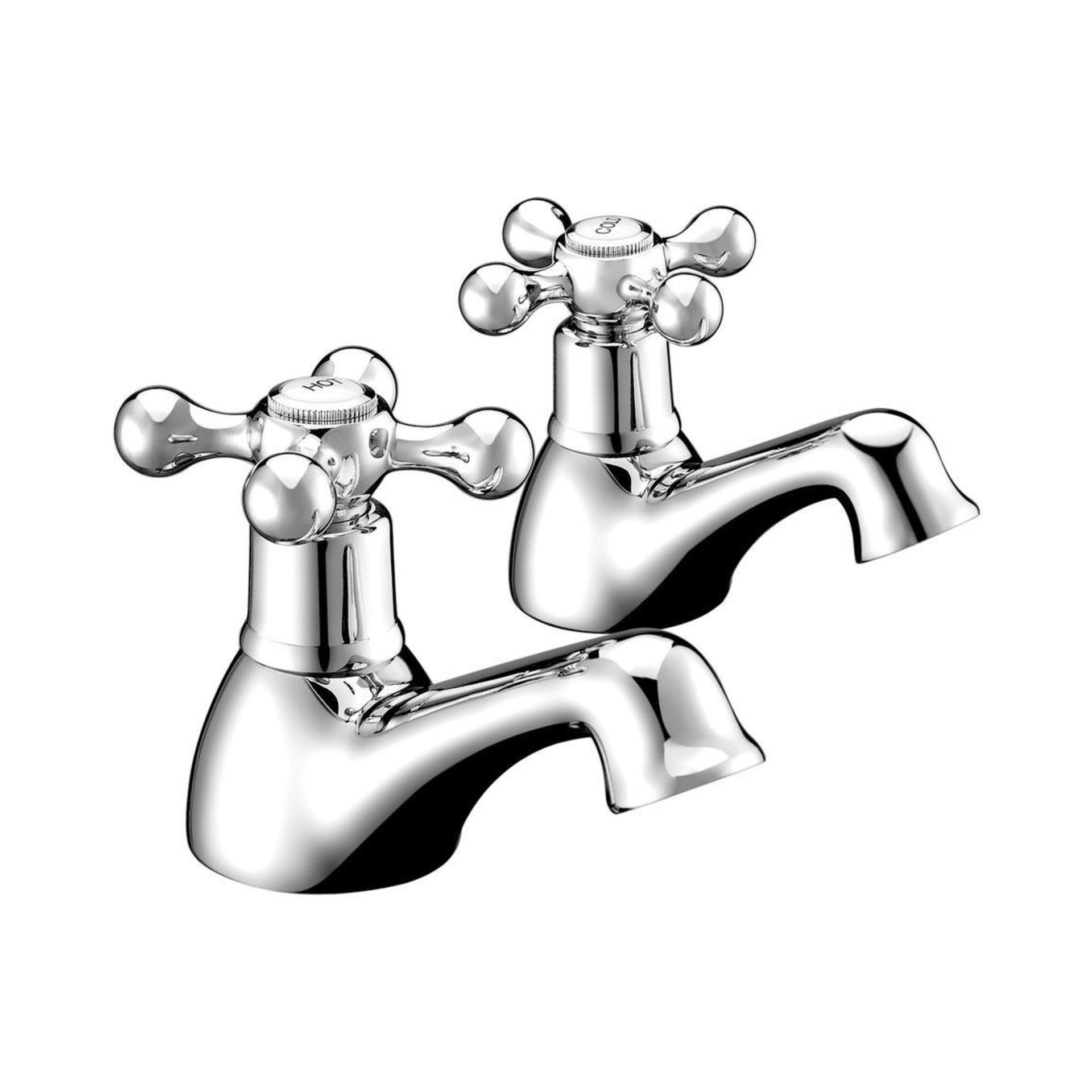 NEW (W47) Modo Basin Pillar Taps Chrome. Modo is a traditionally styled and exquisitely made