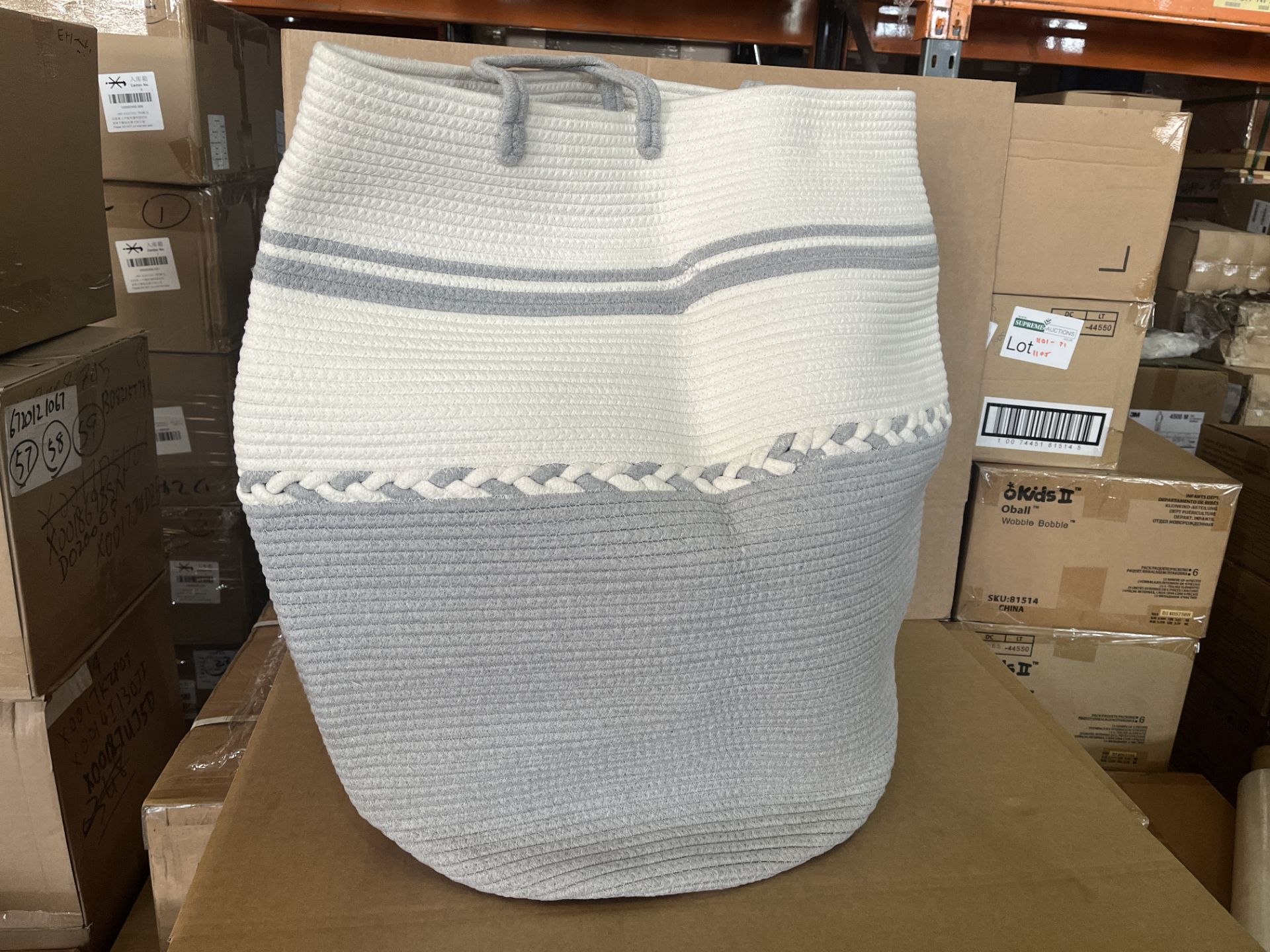 12 X BRAND NEW COTTON WOVEN ROPE LAUNDRY BAGS R15