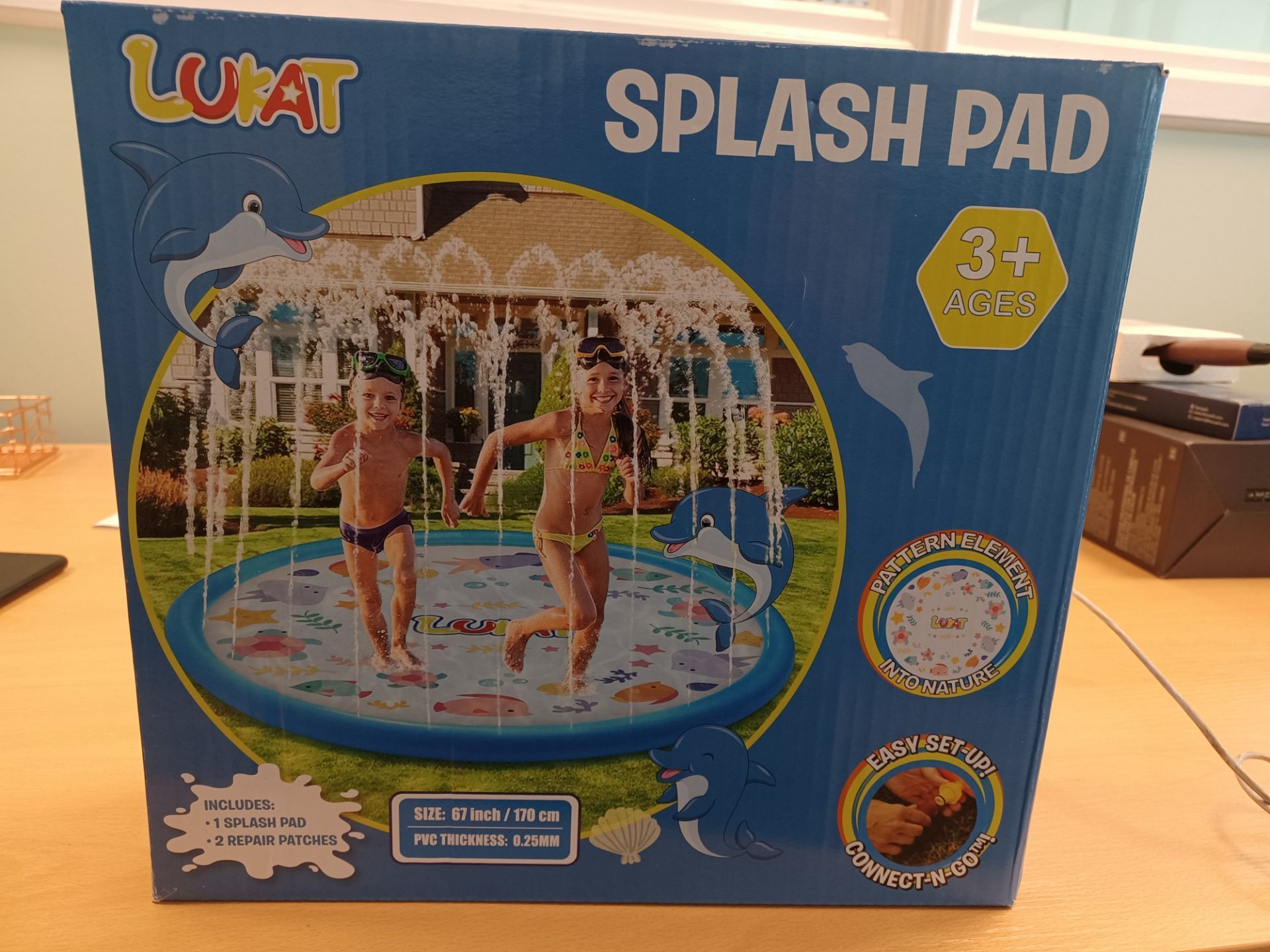 3 X NEW BOXED LUKAT SPLASH PAD PADDLING POOL. EASY SET UP - CONNECT N GO! (ROW9)