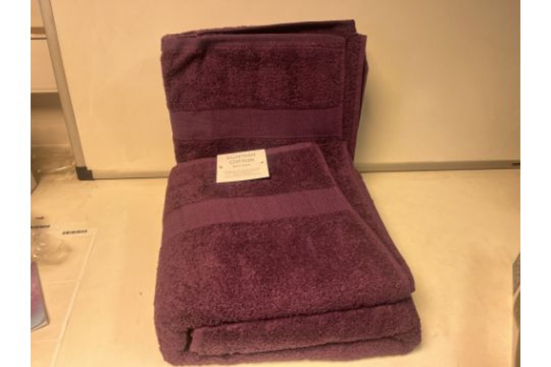 8 X BRAND NEW SETS OF 4 PLUM SNUGGLE TOWELS SETS INCLUDING 2 X BATH SHEETS 80 X 150CM AND 2 X HAND