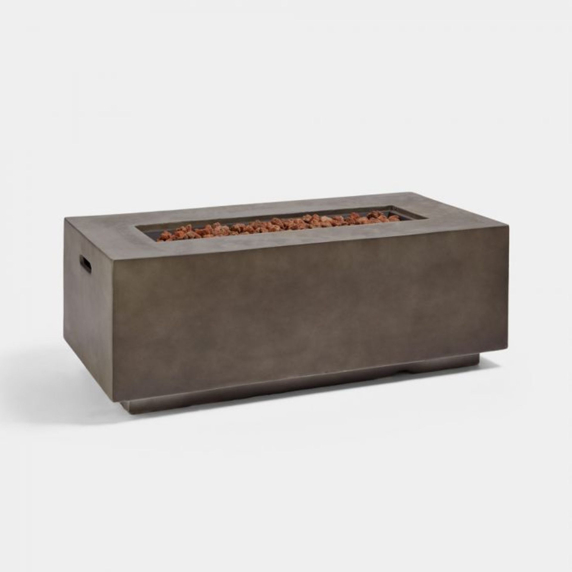 New Boxed - Rectangle Gas Fire Pit (REF557). Spend nights around the fire with this safe and easy-