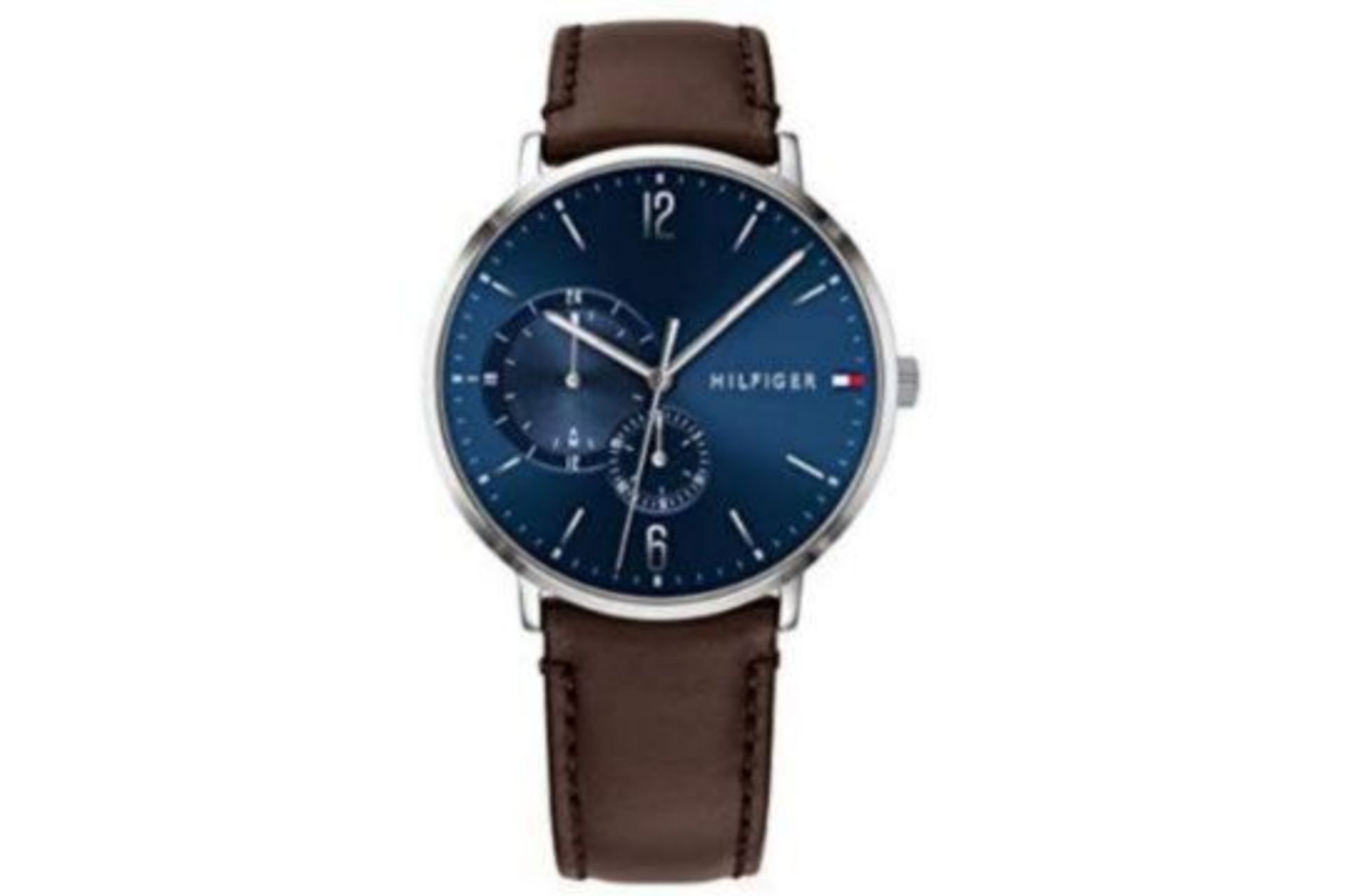 BRAND NEW RETAIL BOXED TOMMY HILFIGER BROOKLYN MULTI FUNCTION MENS ANALOG BLUE CASUAL QUARTZ WATCH