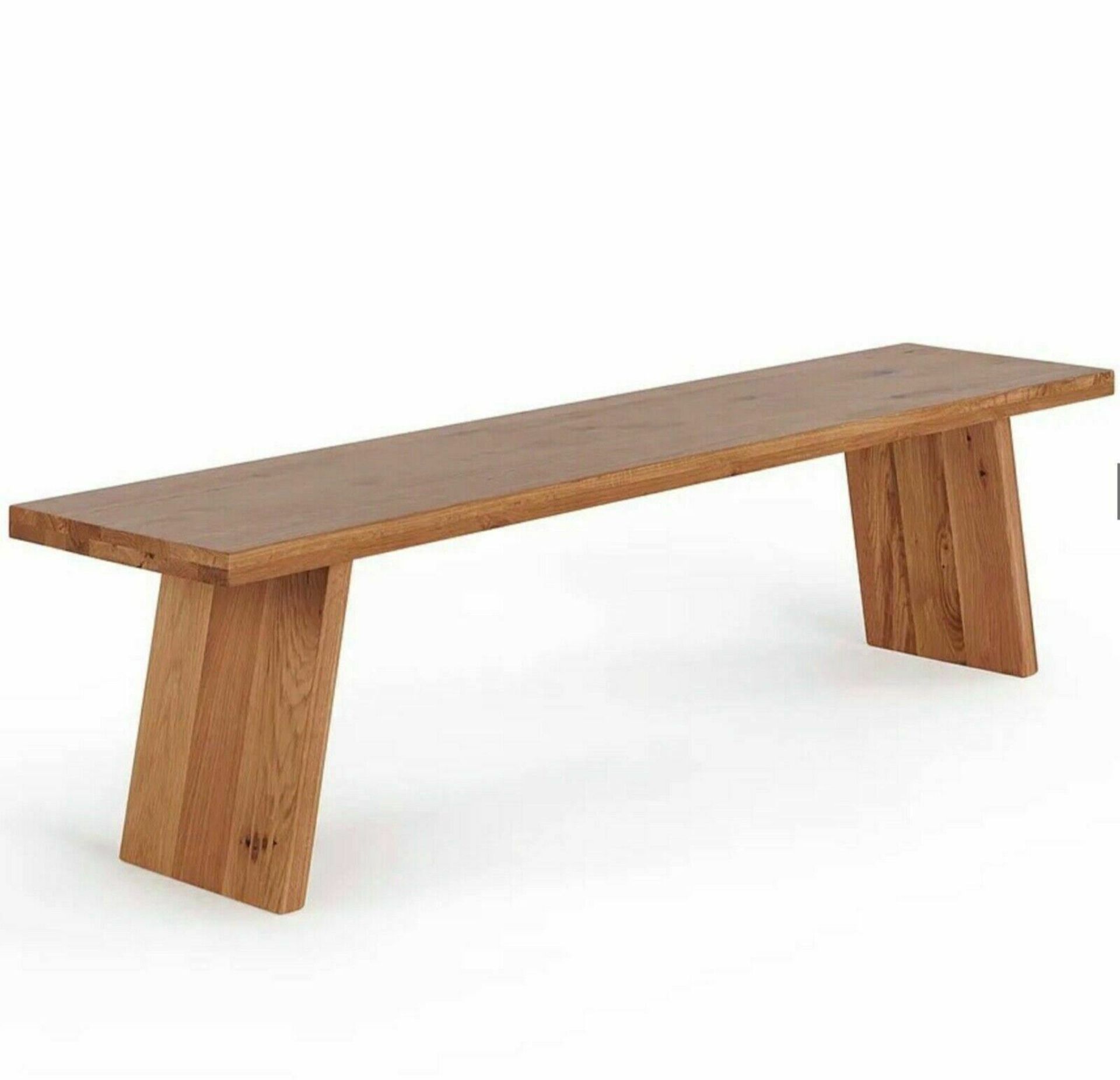 New Boxed - Cantilever Natural Solid Oak Bench. 180cm Long. RRP £330. For a more open seating