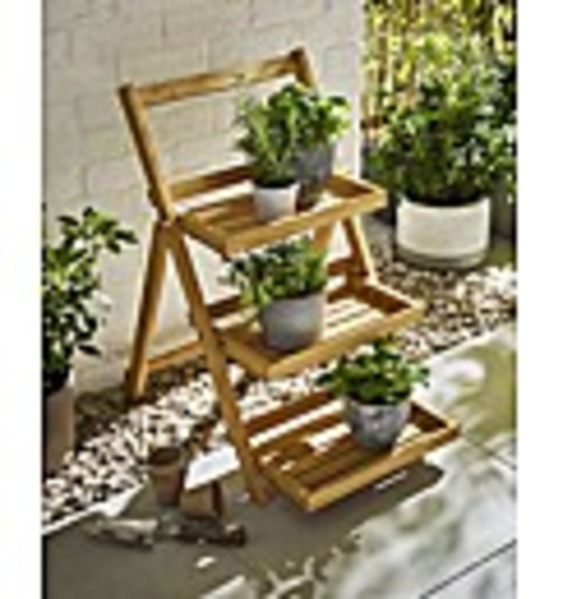 (REF117794) Wooden Folding Pot Shelf RRP £58.50