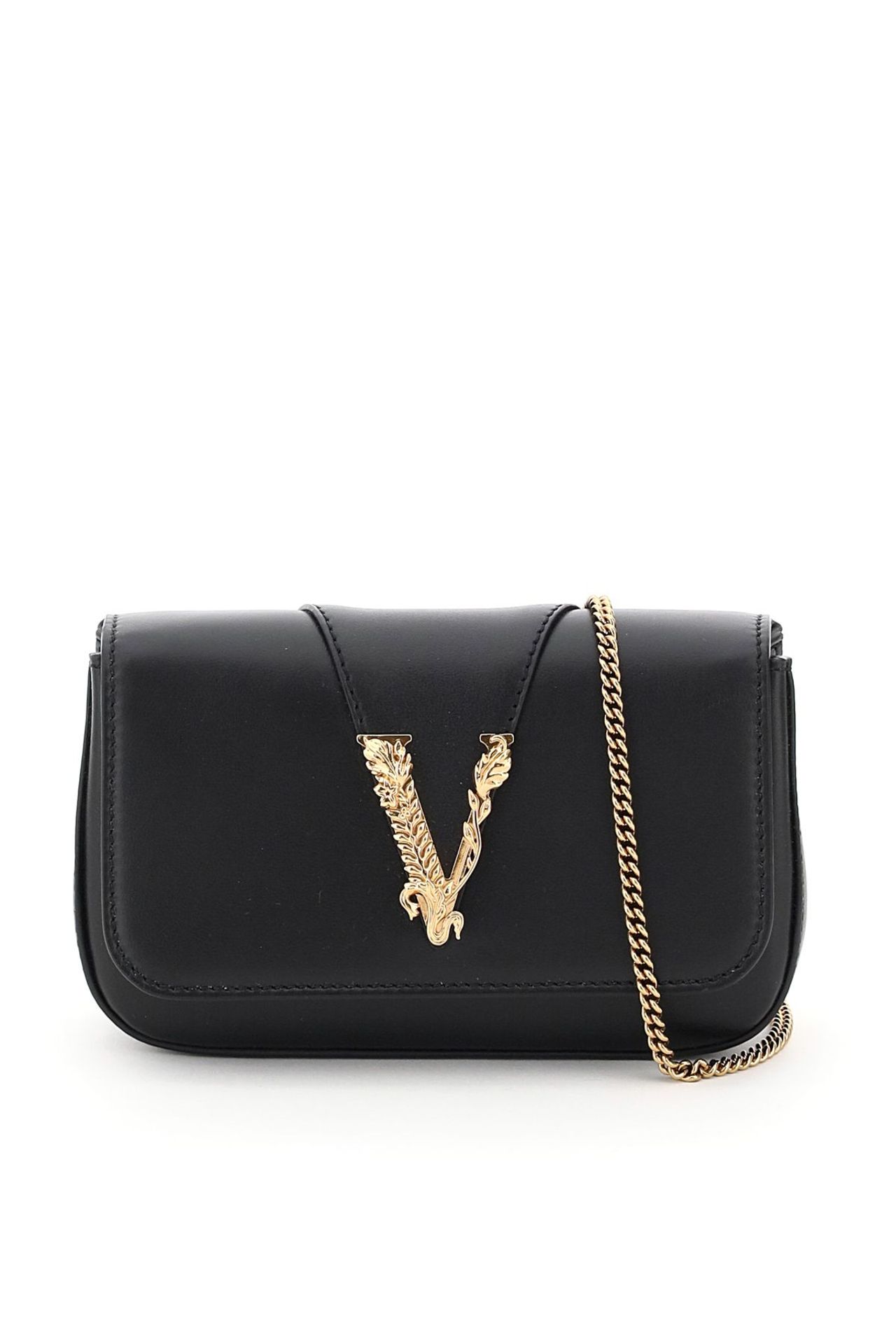 VERSACE VIRTUS MINI BAG VERSACE Black. RRP £560.00. Virtus leather mini bag by Versace, decorated