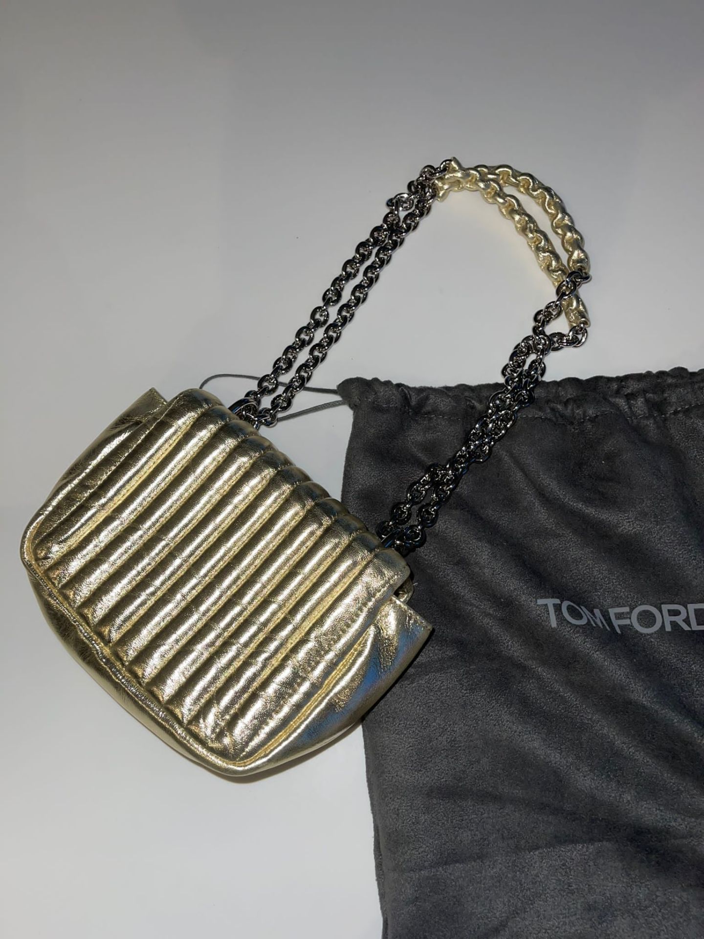 Tom Ford Gold Chain Strapped Handbag. RRP £1350.00. Luxury Eye Catching from Tom Ford once again. - Image 2 of 3