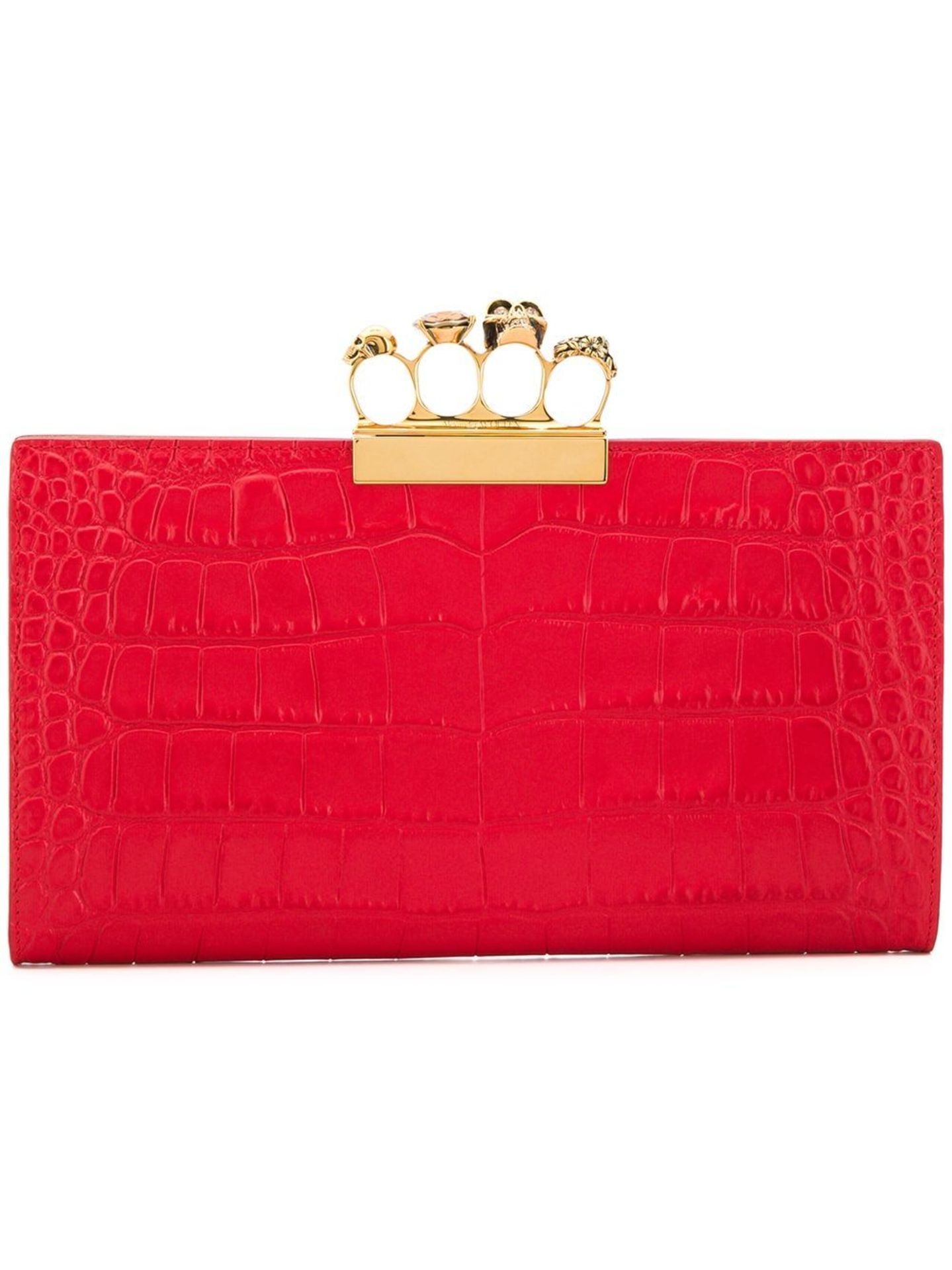 ALEXANDER MCQUEEN Jewellery Red Clutch Bag, RRP £1,450. Crafted as part of the designer’s final