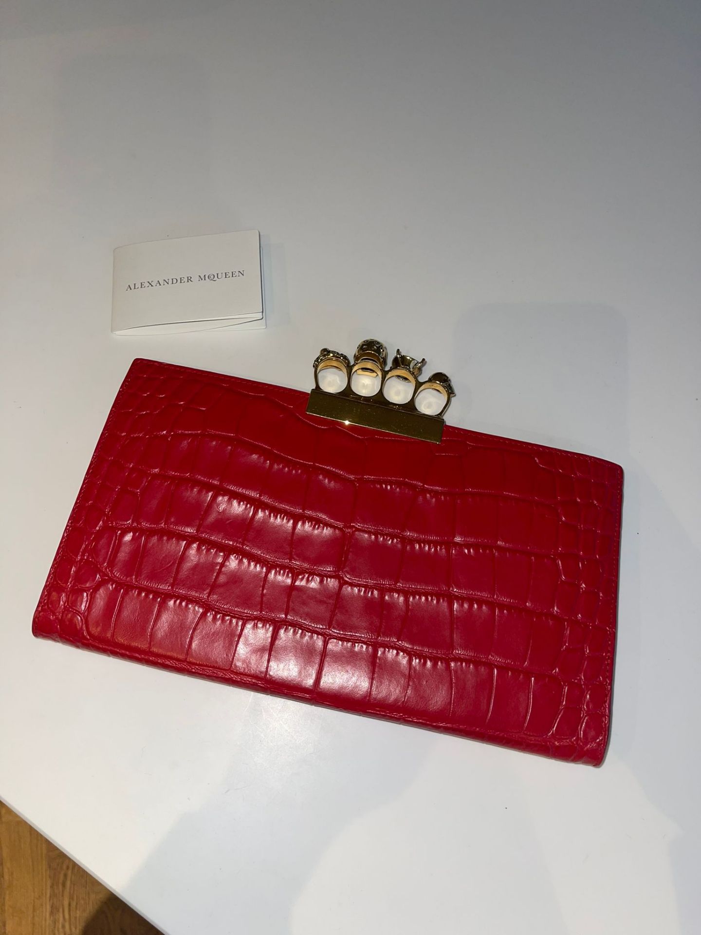 ALEXANDER MCQUEEN Jewellery Red Clutch Bag, RRP £1,450. Crafted as part of the designer’s final - Image 2 of 3