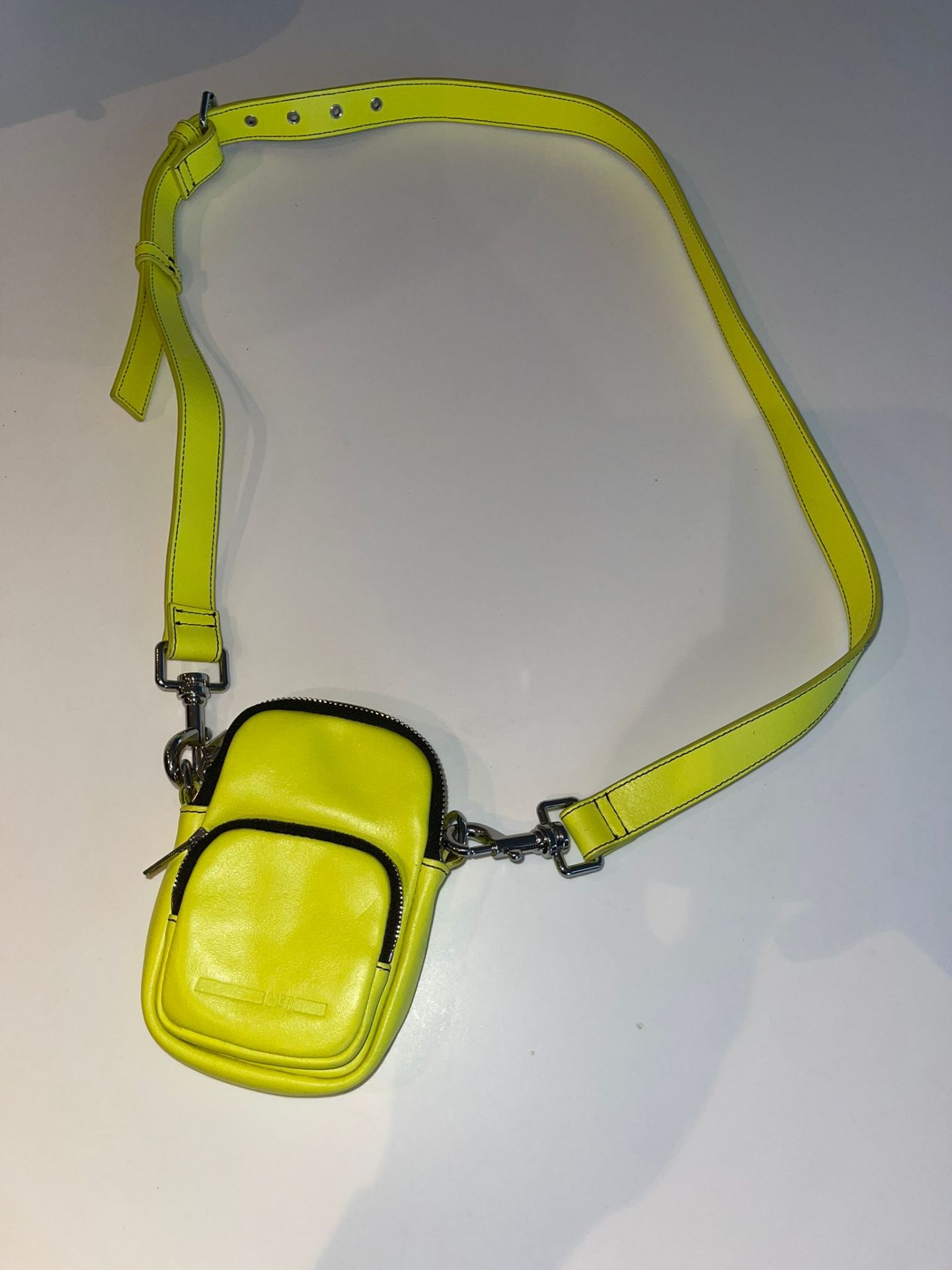 MCQ ALEXANDER MCQUEEN Neon leather shoulder bag. RRP £340.00. - Image 2 of 3