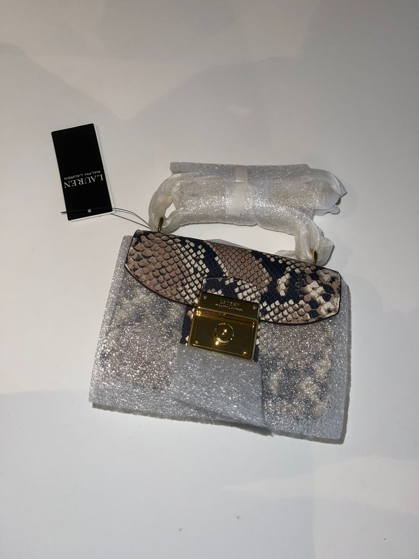 Lauren by Ralph Lauren Heritage Lock Beckett Python Mini Crossbody. RRP £329.00. - Image 4 of 4