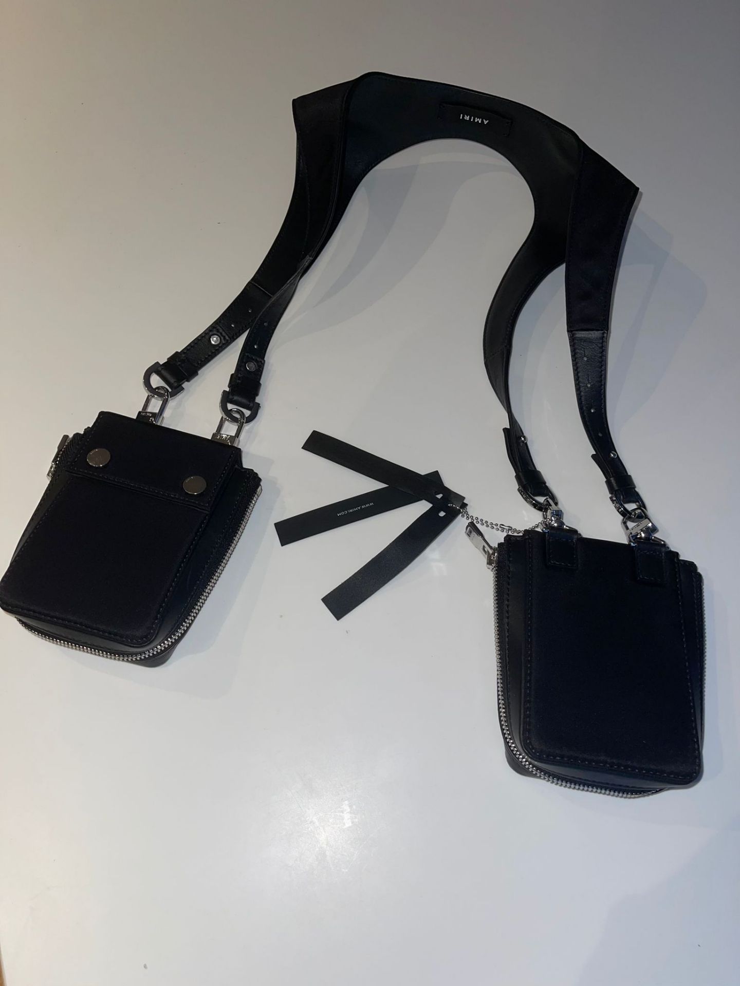 AMIRI HARNESS WITH POUCHES. RRP £955.00. Black harness with pouches from Amiri. Made of calf - Image 2 of 4