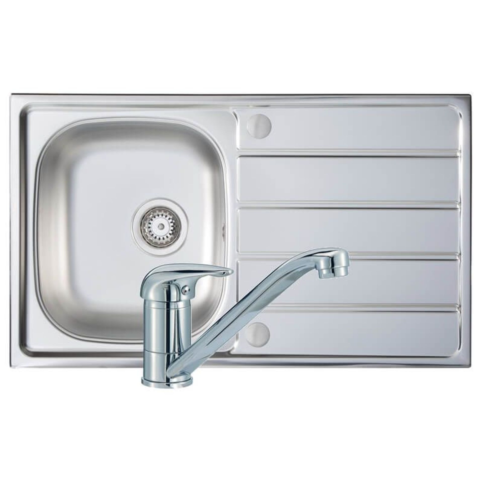 (EE7) New Prima Stainless Steel 1 B Kitchen Sink - CPR040. RRP £125.00. Main Bowl Dimensions: W