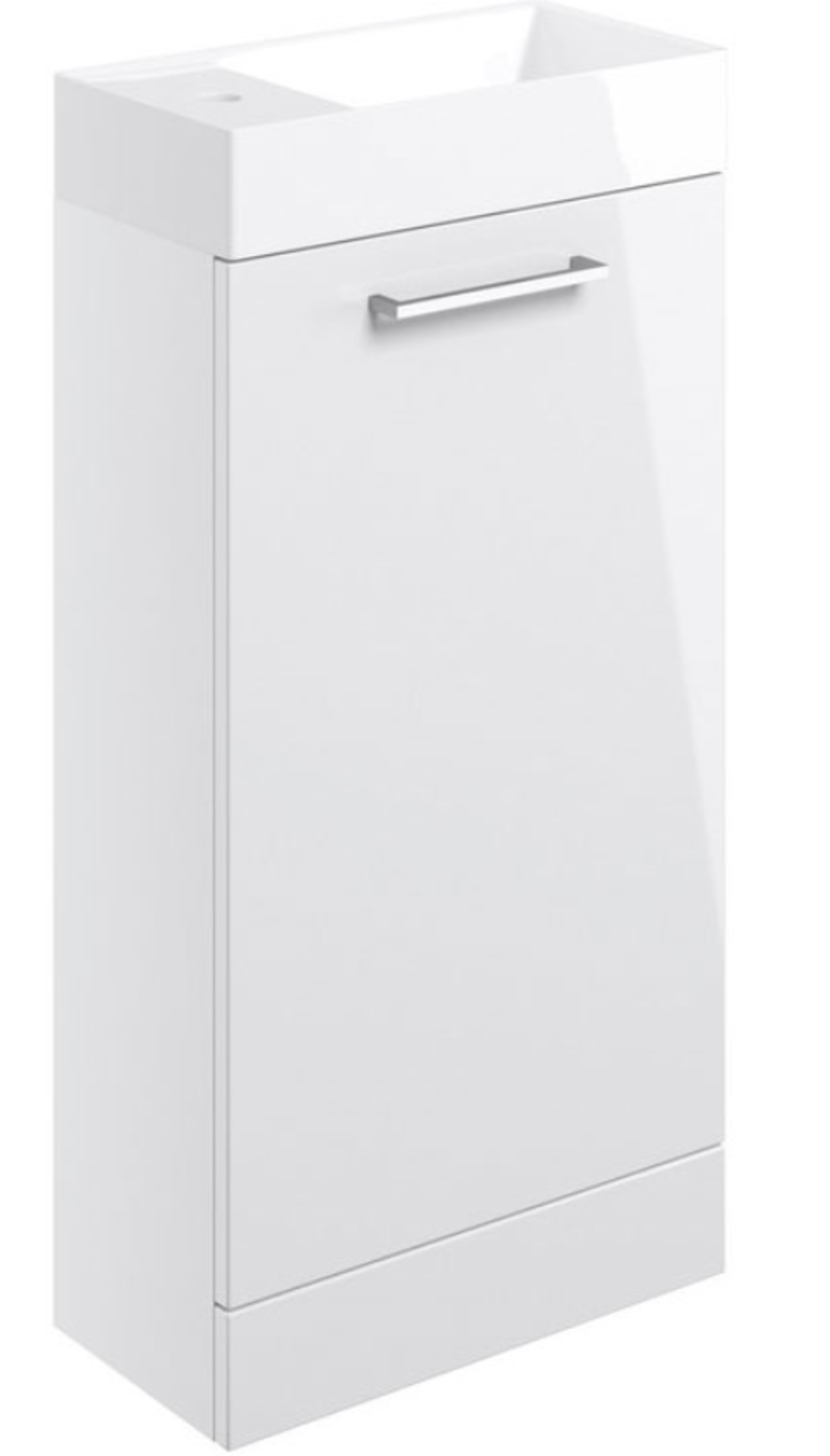 (EE21) New Volta White Gloss 400 Floor Standing Unit and Basin DIFTP2098. 410 x 830 x 220mm (