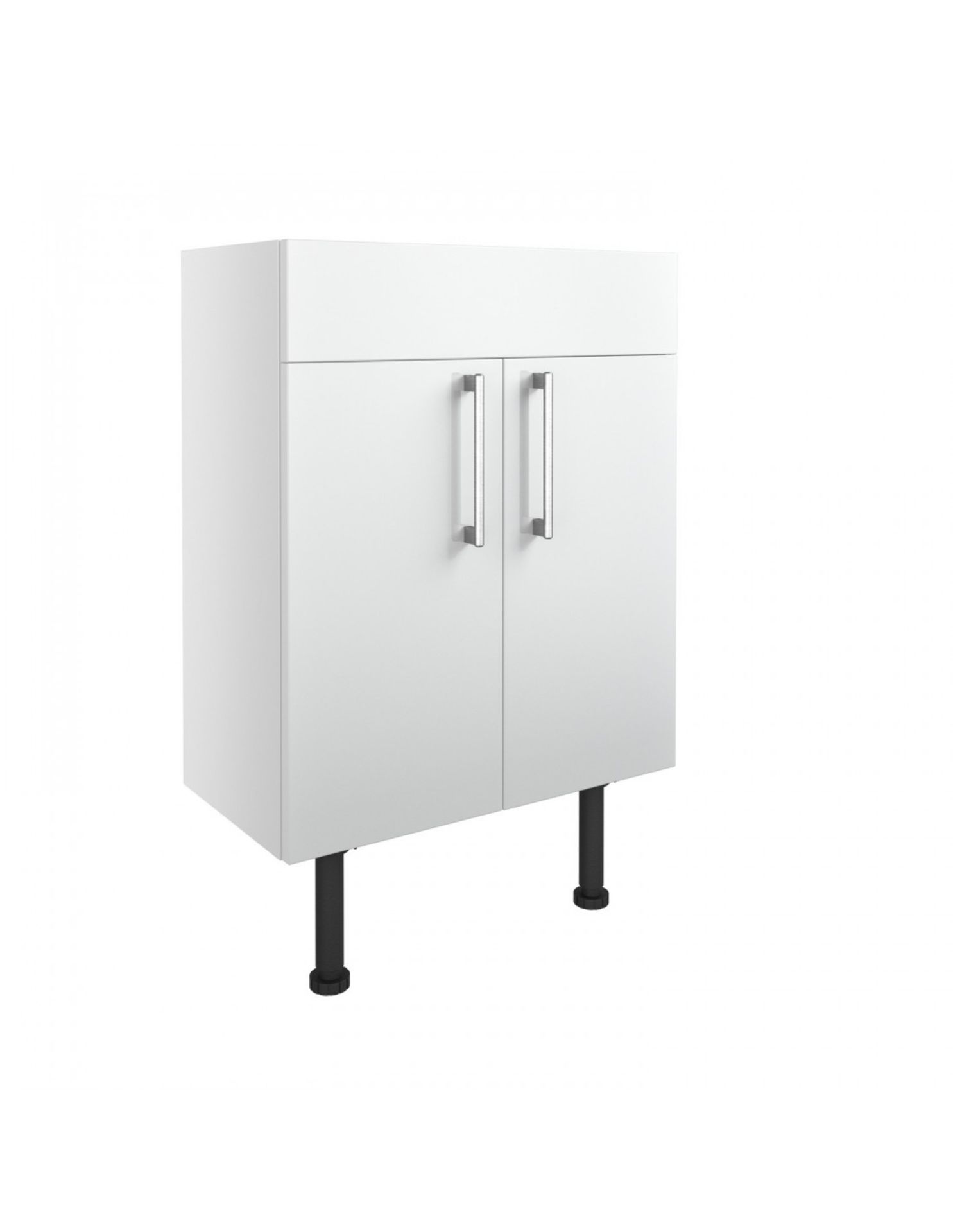 (EE28) New Alba 600mm Vanity Unit - White Gloss. RRP £275.00. Bathroom furniture provides all the