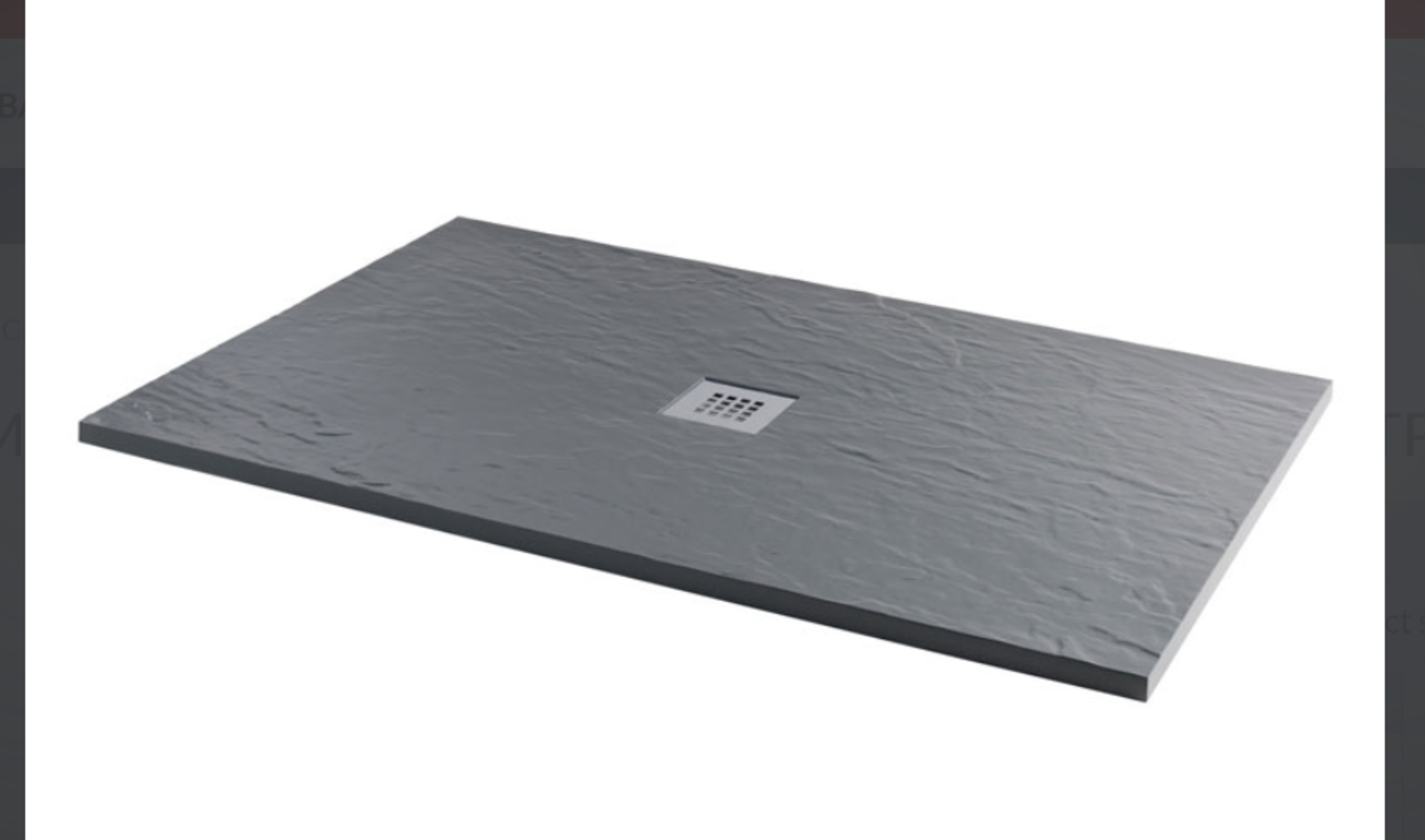 (EE48) New 1700 x 750 Slate Grey Effect Shower Tray. RRP £455.00. Small chip on bottom corner.