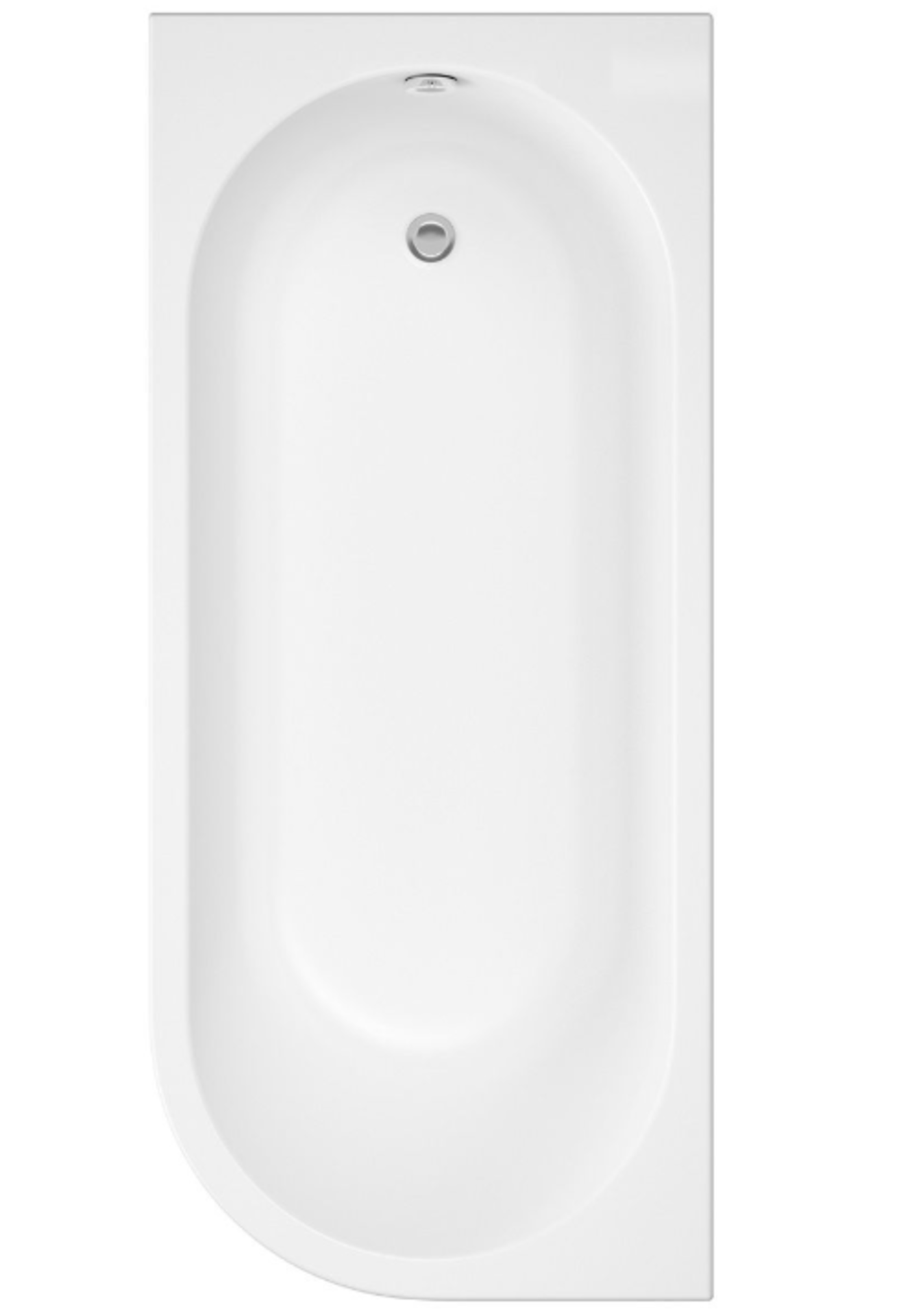 (EE31) New J Shape Bath 1500 x 750 . RRP £598.00. J-shaped baths offer a stylish