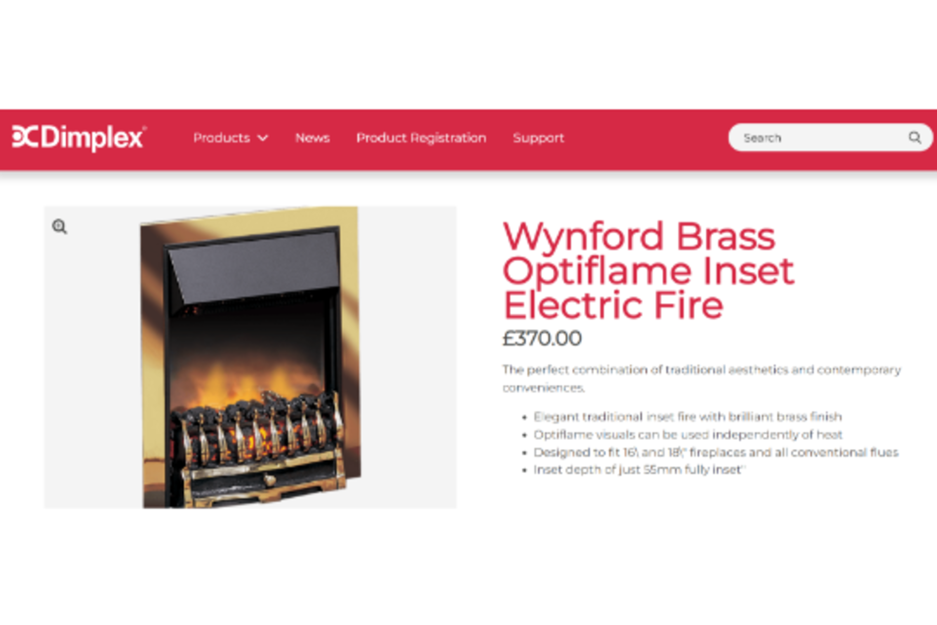 TRADE LOT 4 X BRAND NEW BOXED Dimplex Wynford Brass Optiflame Inset Electric Fire RRP £370.00