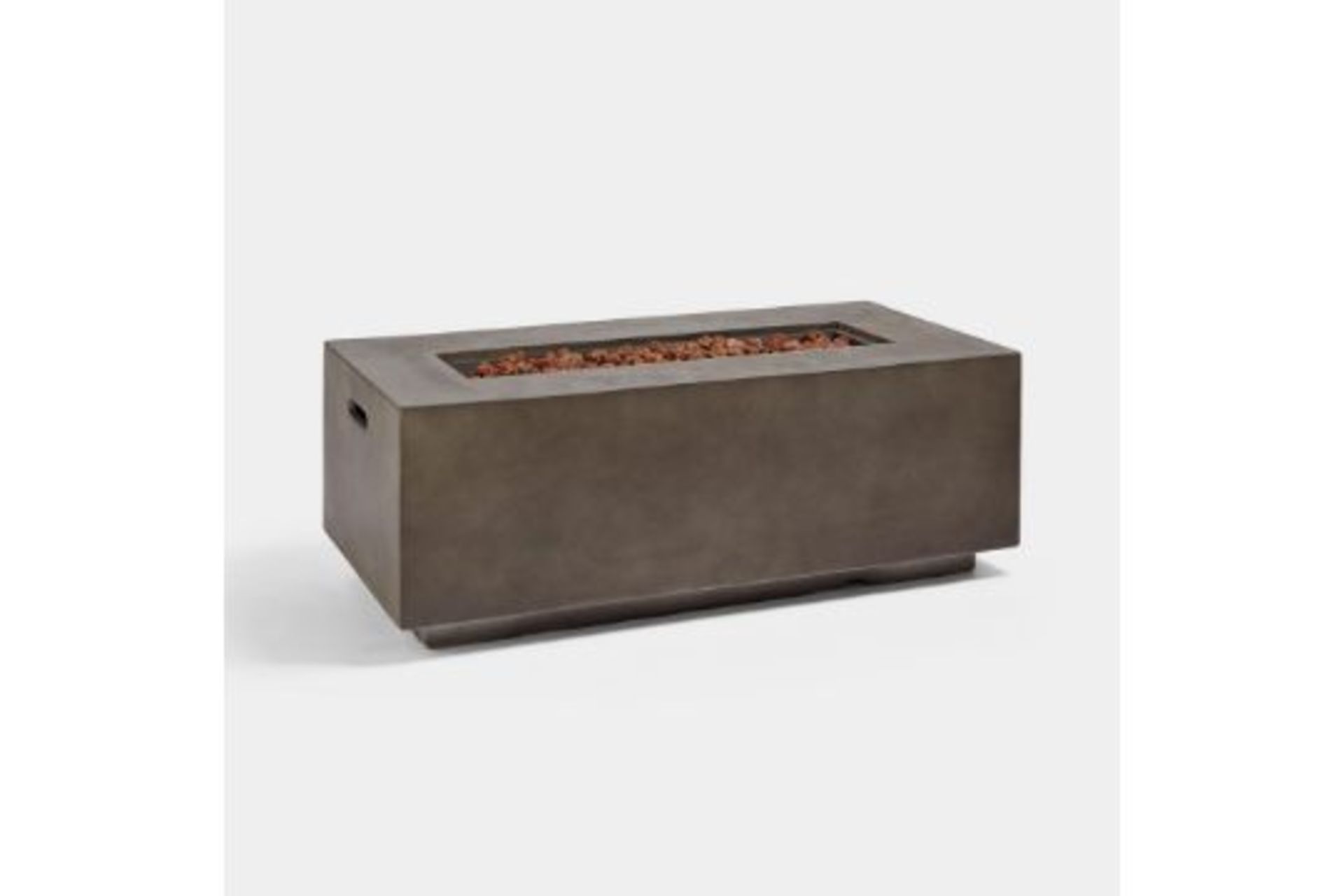 New Boxed - Rectangle Gas Fire Pit (REF557). Spend nights around the fire with this safe and easy-