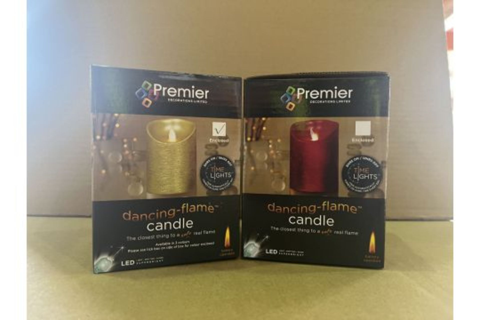 18 X BRAND NEW PREMIER DECORATIONS DANCING FLAME CANDLES (SIZES AND COLOURS MAY VARY) R17C