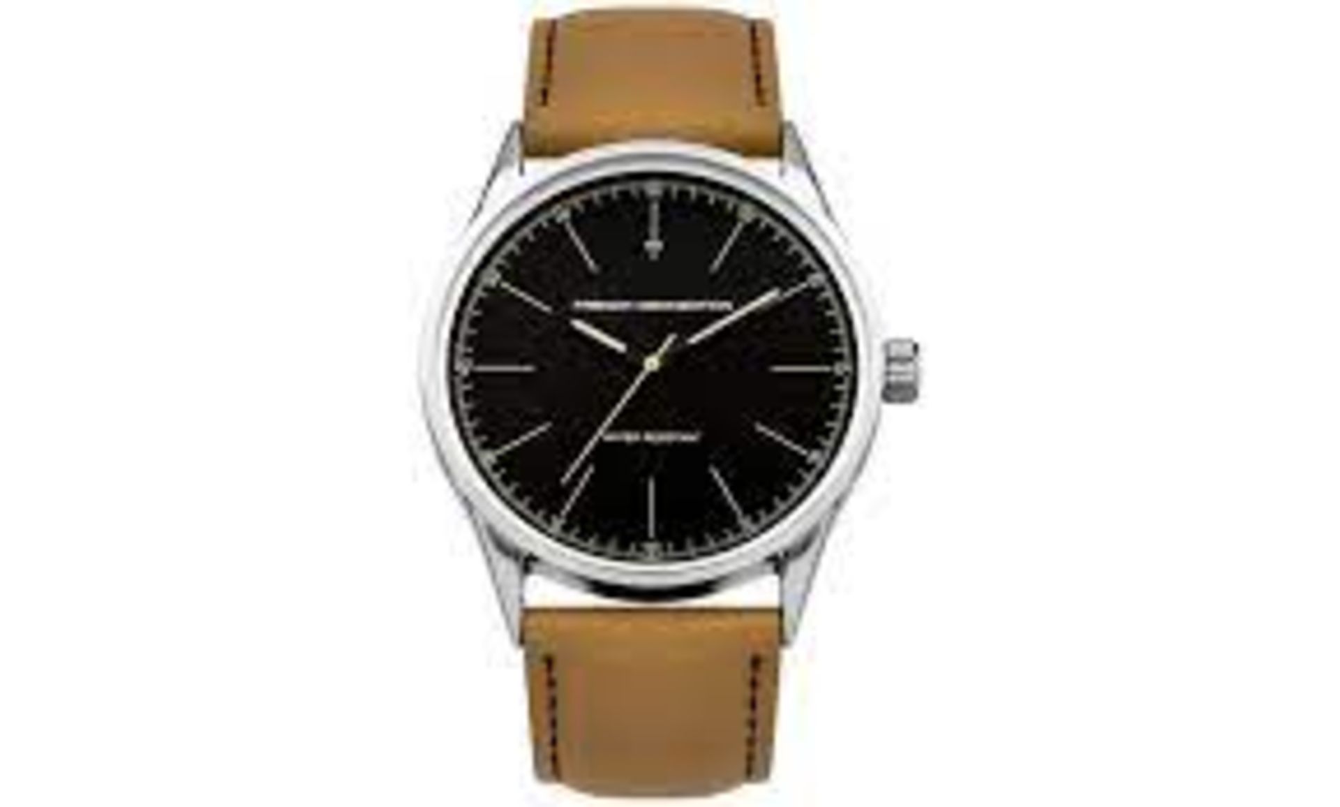 BRAND NEW FCUK TAN STRAP BLACK DIAL FASHION WATCH RRP £90