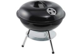 2 X BRAND NEW AIRBIN PORTABLE CHARCOAL 14 INCH ROUND KETTLE GRILL BBQ BLACK RRP £79 EACH