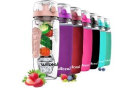 40 X BRAND NEW BPA FREE FRUIT INFUSION BOTTLES 700ML. COLOURS MAY VARY. RRP £9.99 EACH (ROW17)