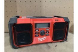 MILWAUKEE M18 JSRDAB+-0 230V OR 18V DAB+ / FM SITE RADIO UNCHECKED. (ROW3/11)