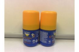 48 X LACURA KIDS SUN LOTION. CARING ROLL ON. EXTRA WATER RESISTANT. IMMEDIATE PROTECTION. 50+ VERY