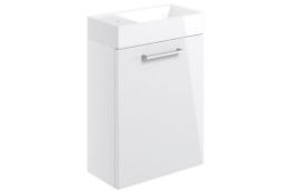 NEW (Z14) Volta 400mm Wall Hung Basin Unit.RRP £235.00. Volta 410mm Wall Hung 1 Door Basin Unit w/