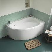 NEW (Z11) Right handed offset corner bath 1500mm. RRP £305.00. Supplied without tap holes Reinforced