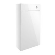 (EE25) New ALBA 500MM WC UNIT – WHITE GLOSS. RRP £200.00. Durable 18mm cabinet, sides and back.