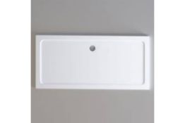 NEW (Z46) 1100x800mm Rectangular Ultra Slim Stone Shower Tray. RRP £334.99.Low profile ultra slim