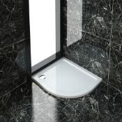 NEW (Z38) 1100x800mm Offset Quadrant Ultra Slim Stone Shower Tray - Right . Low profile ultra slim