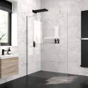 (X291) NEW 1400mm - 8mm - The wetroom flipper panel acts as a deflector to minimise water