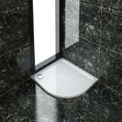 (SUPRM237) NEW 1000x800mm Offset Quadrant Ultra Slim Stone Shower Tray - Left. Low Profile Ultra