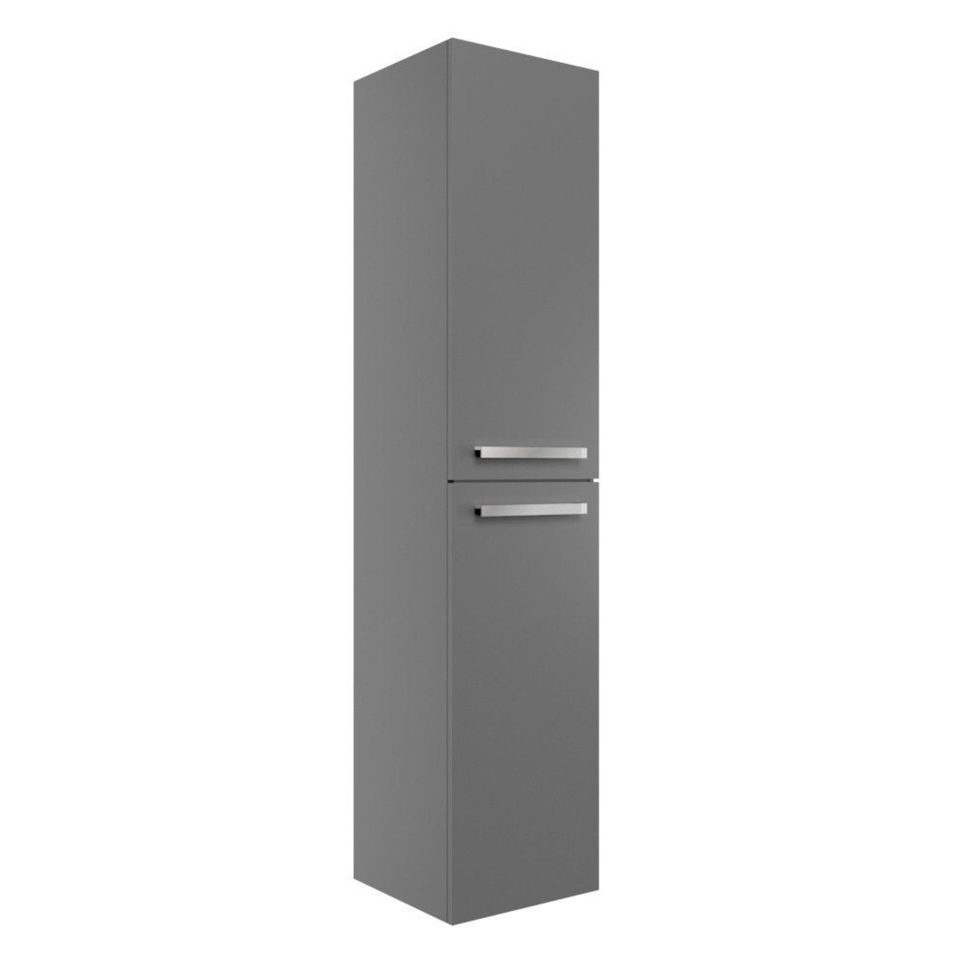 NEW (GR3) Morina 350mm Wall Hung Tall Unit - Matt Urban Grey. RRP £324.00. Soft close hinged doors