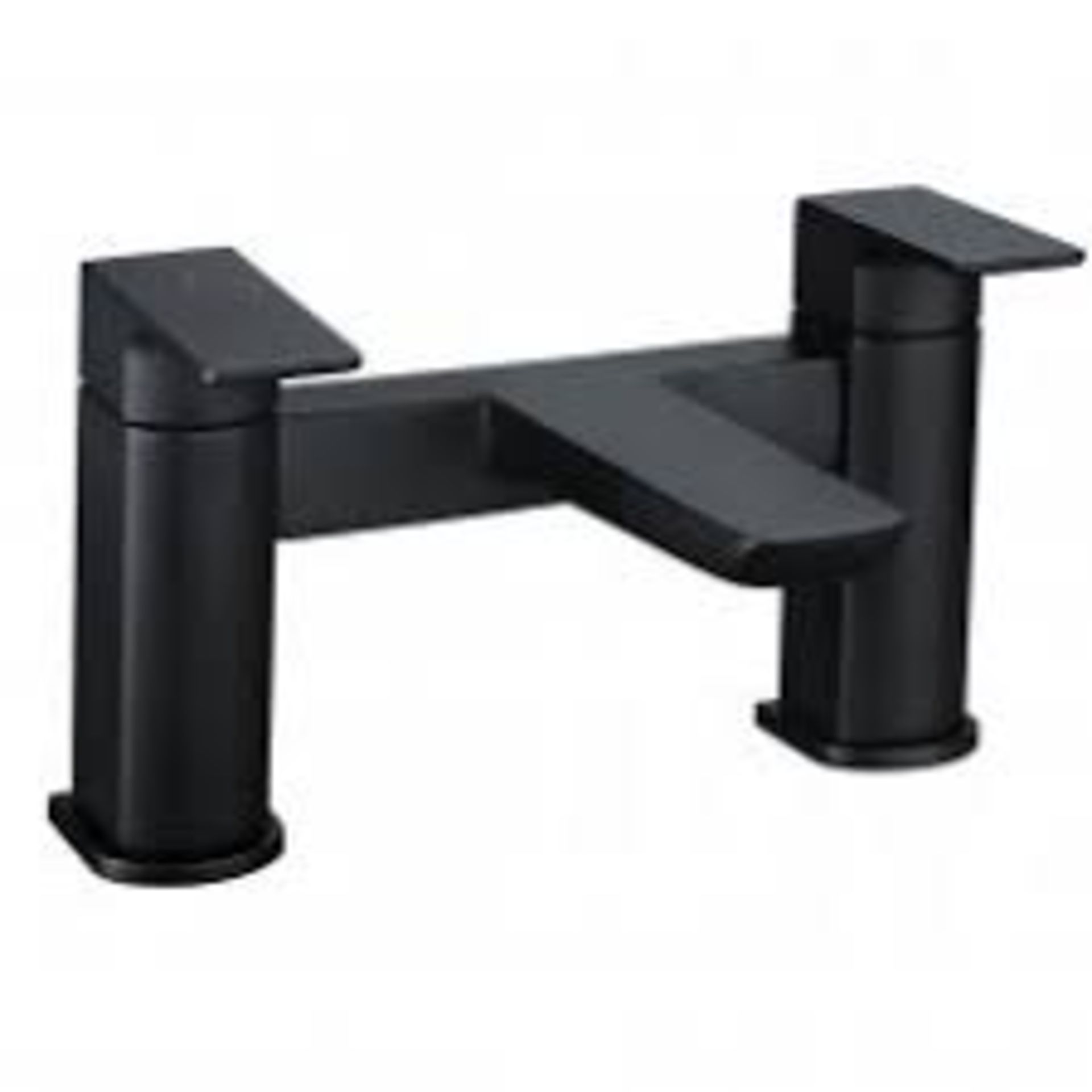 (DT71) NEW & BOXED D Bath Filler Tap Pillar Mounted - Black. Coated in a luxury black finish