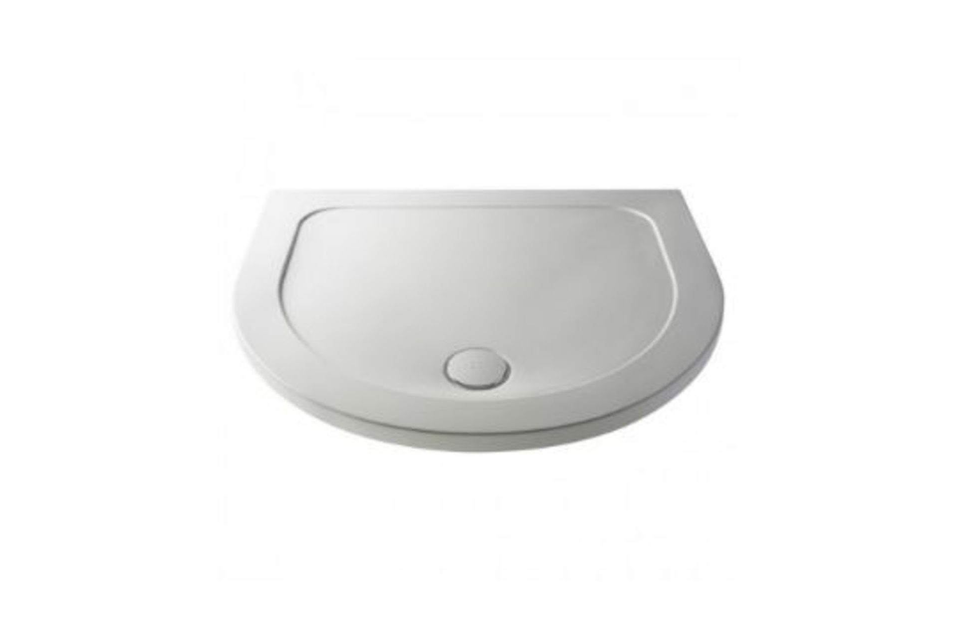 New (Pc129) Twyford's 770 mm Hydro D Shape White Shower Tray. Low Profile Ultra Slim Design Gel