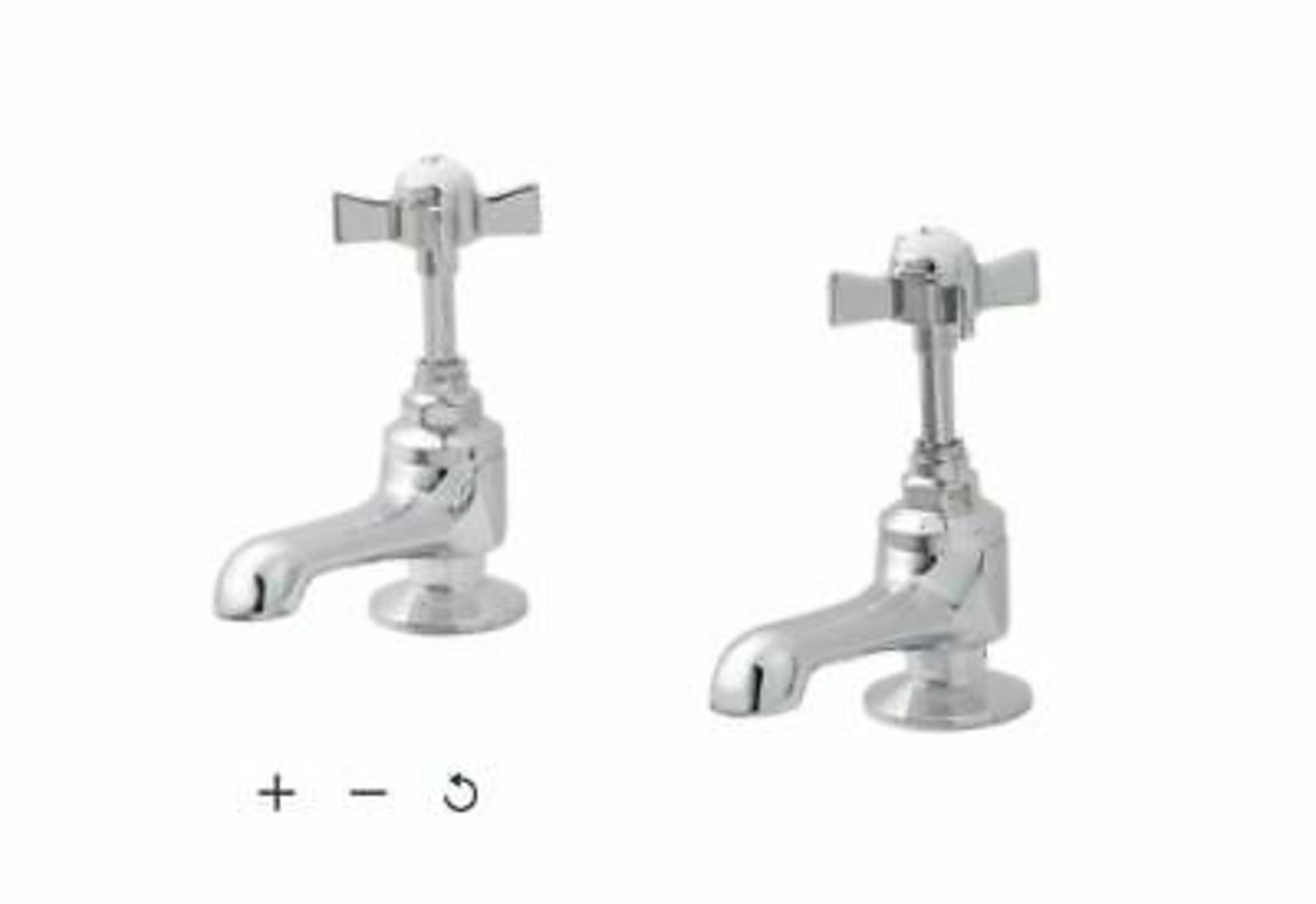 New & Boxed Traditional Pair Of Hot And Cold Basin Sink Taps Chrome Vintage Faucets. Tb31.Idea...