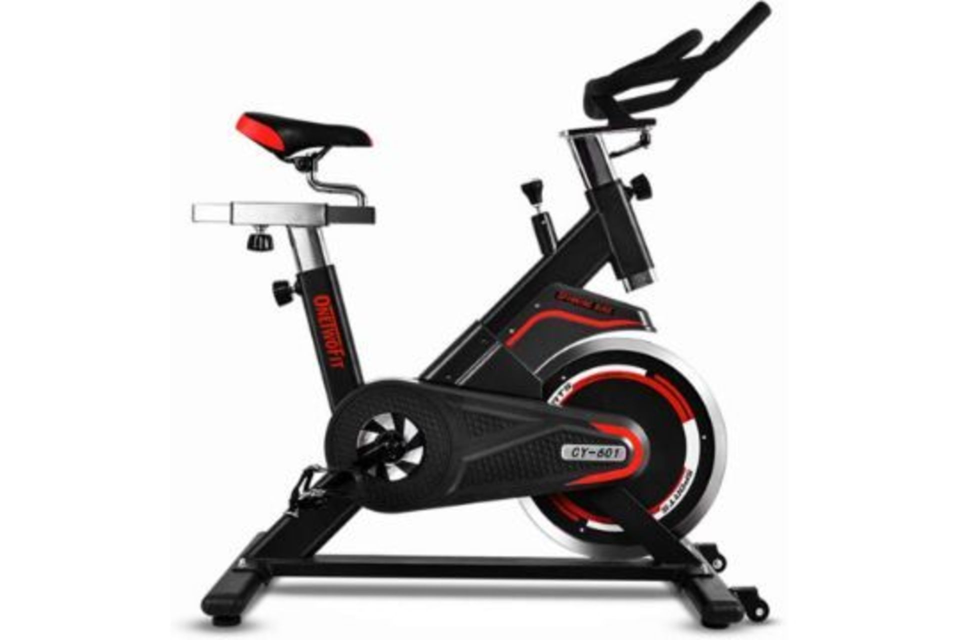 PALLET TO CONTAIN 4 X BRAND NEW ONETWOFIT EXERCISE BIKE, INDOOR CYCLING BIKE WITH 44LBS FLYWHEEL,
