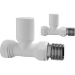 New & Boxed White Straight Towel Radiator Valves 15mm Central Heating Valve. Ra31S. Solid Brass...