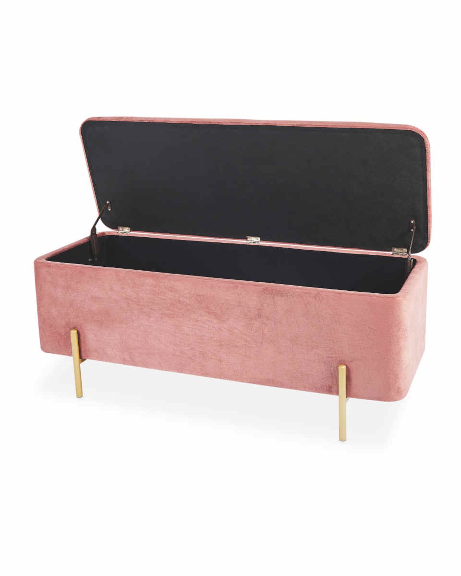 Pink Velvet Storage Bench.Upgrade your bedroom with this Kirkton House Pink Velvet Storage Bench. - Image 2 of 2