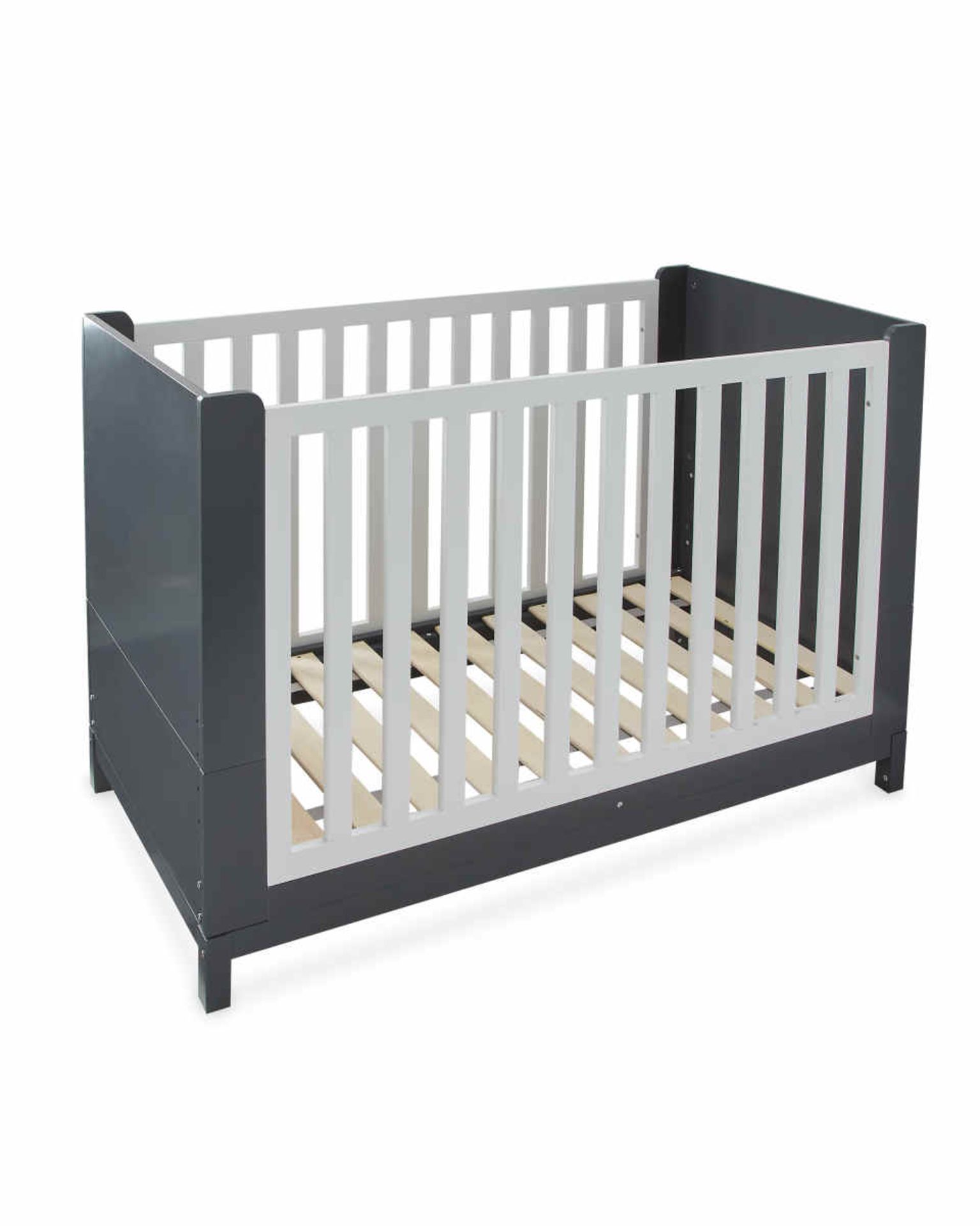 Mamia Grey And White Cot Bed. Make sure your nursery furniture is in place with this Mamia Grey